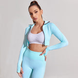2/3PCS Seamless Women Yoga Set Workout Sportswear Gym Clothing Fitness Long Sleeve Crop Top High Waist Leggings Sports Suits - Virtual Blue Store