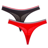 Simple Design Sporty Style Cotton Thong Panties Women Fashion Color Stripes Underwear Female Soft Comfortable G String Lingerie - Virtual Blue Store