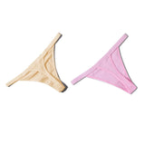 Simple Design Sporty Style Cotton Thong Panties Women Fashion Color Stripes Underwear Female Soft Comfortable G String Lingerie - Virtual Blue Store