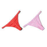Simple Design Sporty Style Cotton Thong Panties Women Fashion Color Stripes Underwear Female Soft Comfortable G String Lingerie - Virtual Blue Store