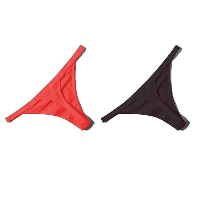 Simple Design Sporty Style Cotton Thong Panties Women Fashion Color Stripes Underwear Female Soft Comfortable G String Lingerie - Virtual Blue Store