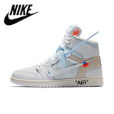New Arrival Original Air Jordan 1 X Off White AJ1 Basketball Shoes Leisure Shoes Most Popular Classical Shoes Breathable - Virtual Blue Store