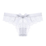 New Sexy Lace String Transparent Panties Women Back Cute Bow Thong Female Seamless G String Fashion Underwear Ladies T-back - Virtual Blue Store