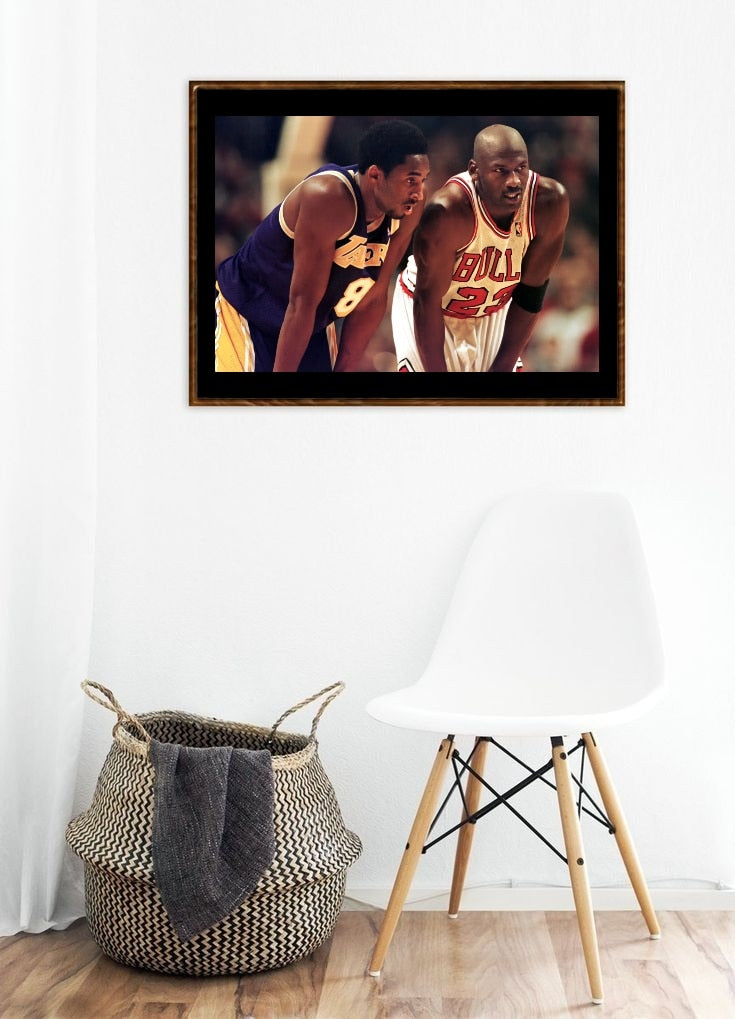 Kobe Bryant Michael Jordan Basketball Star Poster Living Room Boy Room Wall Art Print Home Decor Sticker - Virtual Blue Store