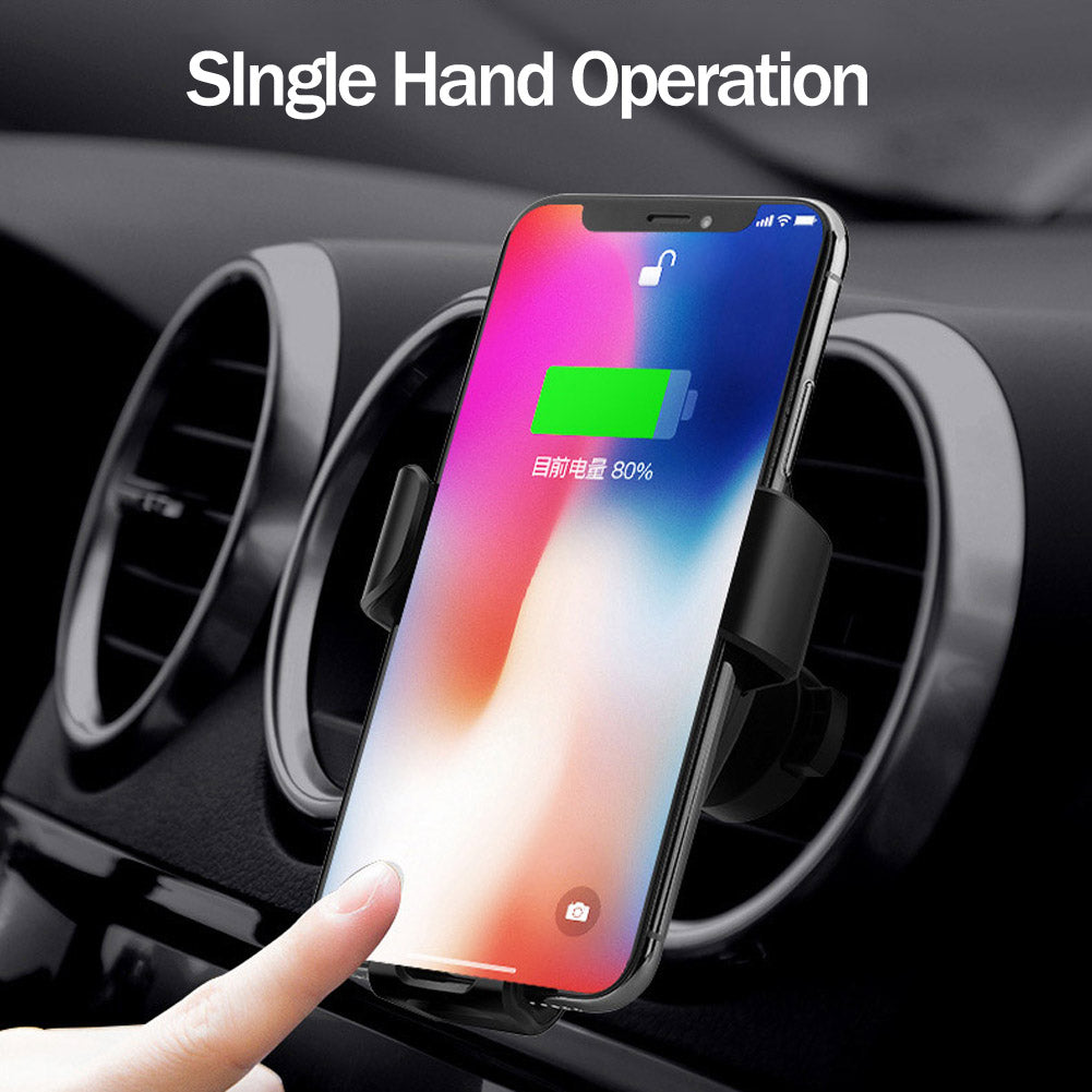 Fast Qi Car Wireless Charger For iPhone XS Max XR X Samsung S10 S9 Intelligent Wireless Charging Phone Car Holder For Xiaomi - Virtual Blue Store