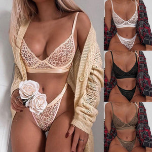 Women's Sexy Lingerie Sexy Bra Set Erotic Underwear Set Female Transparent Bra Sets Lace Embroidery Lingerie Set Brassiere Mujer - Virtual Blue Store