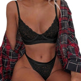 Women's Sexy Lingerie Sexy Bra Set Erotic Underwear Set Female Transparent Bra Sets Lace Embroidery Lingerie Set Brassiere Mujer - Virtual Blue Store