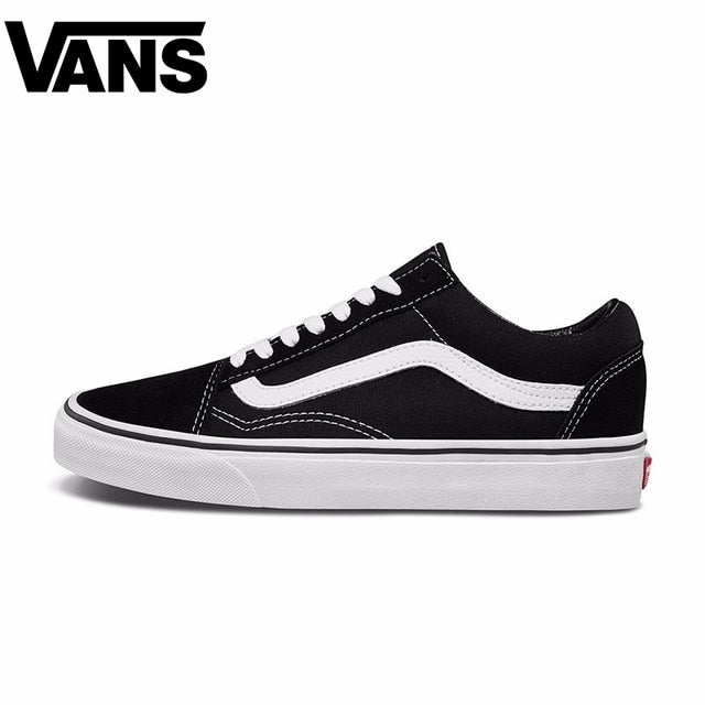Authentique Vans Old Skool Hommes Femmes Chaussures de Skateboard Classique Confortable Baskets En Toile Blanche Chaussures 36-4 - Virtual Blue Store