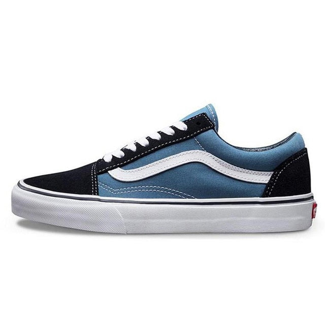 Authentique Vans Old Skool Hommes Femmes Chaussures de Skateboard Classique Confortable Baskets En Toile Blanche Chaussures 36-4 - Virtual Blue Store