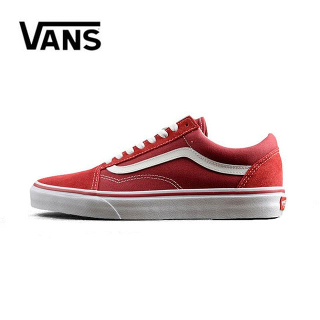 D'origine Vans Old Skool Hommes Baskets En Toile Rouge Noir Confortable En Plein Air Femmes Chaussures de Skateboard Taille 36-4 - Virtual Blue Store