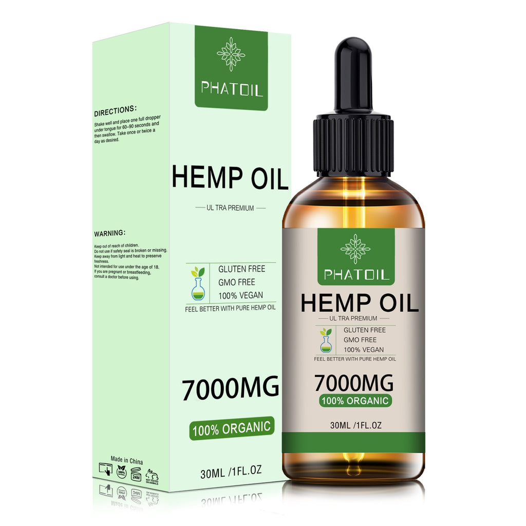 100% Organic Hemp Seeds Oil 30ml Contains 5000-10000 mg Flower Element Effective for Relax mind Body anti-anxiety Sleep better - Virtual Blue Store