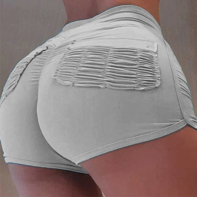 High Waist Solid Color Peach Hip Sexy Sports Pants Running Hip Tight Pants Women Fitness Jogging Gym Stretch Pocket Sports Pants - Virtual Blue Store