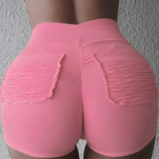 High Waist Solid Color Peach Hip Sexy Sports Pants Running Hip Tight Pants Women Fitness Jogging Gym Stretch Pocket Sports Pants - Virtual Blue Store