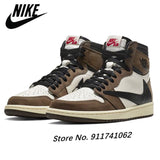 Air Retro 1 Basketball Shoes For Men And Women Authentic Original Footwear Bio Hack AJ1 Travis Scott UNC Twist - Virtual Blue Store