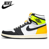 Authentic air   retro 1 um aj1 universidade azul escuro mocha luncky verde feminino masculino tênis de basquete esportes - Virtual Blue Store