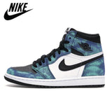 Authentic air   retro 1 um aj1 universidade azul escuro mocha luncky verde feminino masculino tênis de basquete esportes - Virtual Blue Store