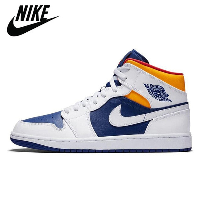 Authentic air   retro 1 um aj1 universidade azul escuro mocha luncky verde feminino masculino tênis de basquete esportes - Virtual Blue Store