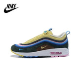 Original air max 97 sean wotherspoon almofada de ar sapatos masculinos tamanho 40-46 fosco prata arco-íris - Virtual Blue Store