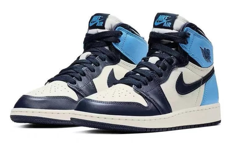 Ar original   1 obsidian alta retro og tribunal tênis de basquete masculino feminino - Virtual Blue Store