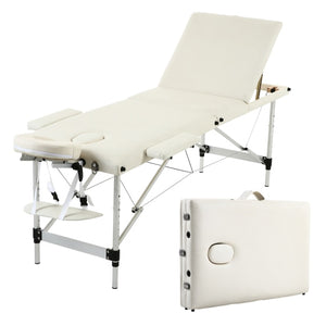 Three Colors 3 Sections Folding Aluminum Tube Beauty Bed  SPA Bodybuilding Massage Table Salon Furniture - Virtual Blue Store