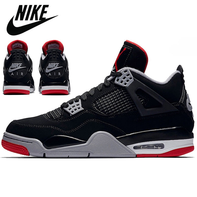 Authentic Air Retro 4 Bred Cool Grey Fossil FIBA Metallic Pack Cavs Men Basketball Shoes Sports Sneakers Trainers - Virtual Blue Store