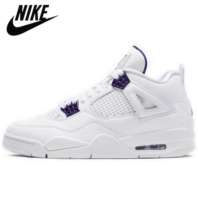 Authentic Air Retro 4 Bred Cool Grey Fossil FIBA Metallic Pack Cavs Men Basketball Shoes Sports Sneakers Trainers - Virtual Blue Store