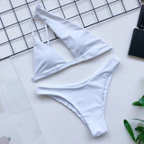 ladies swim wear bikini womens bikini set tankini two piece set bathing suit 2021 white sling top beachwear swimsuit thong women - Virtual Blue Store