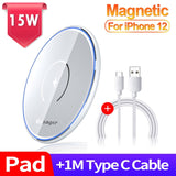 Essager 15W Qi Magnetic Wireless Charger For iPhone 12 11 Pro Xs Max X Induction Fast Wireless Charging Pad For Samsung Xiaomi - Virtual Blue Store