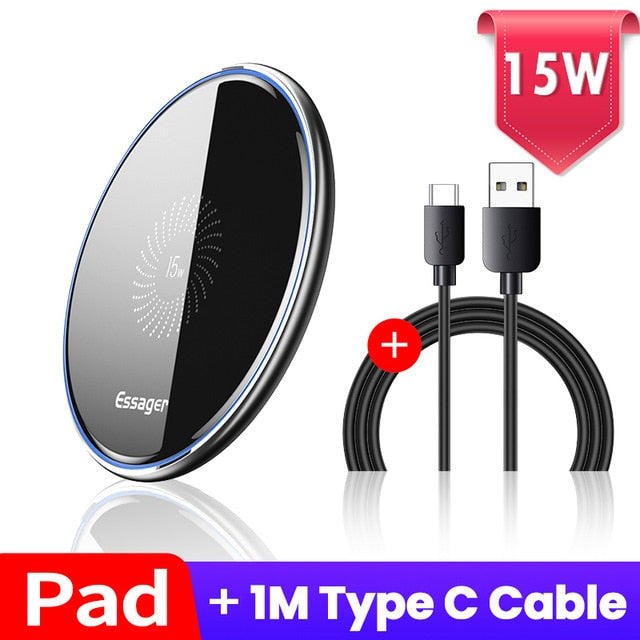 Essager 15W Qi Magnetic Wireless Charger For iPhone 12 11 Pro Xs Max X Induction Fast Wireless Charging Pad For Samsung Xiaomi - Virtual Blue Store