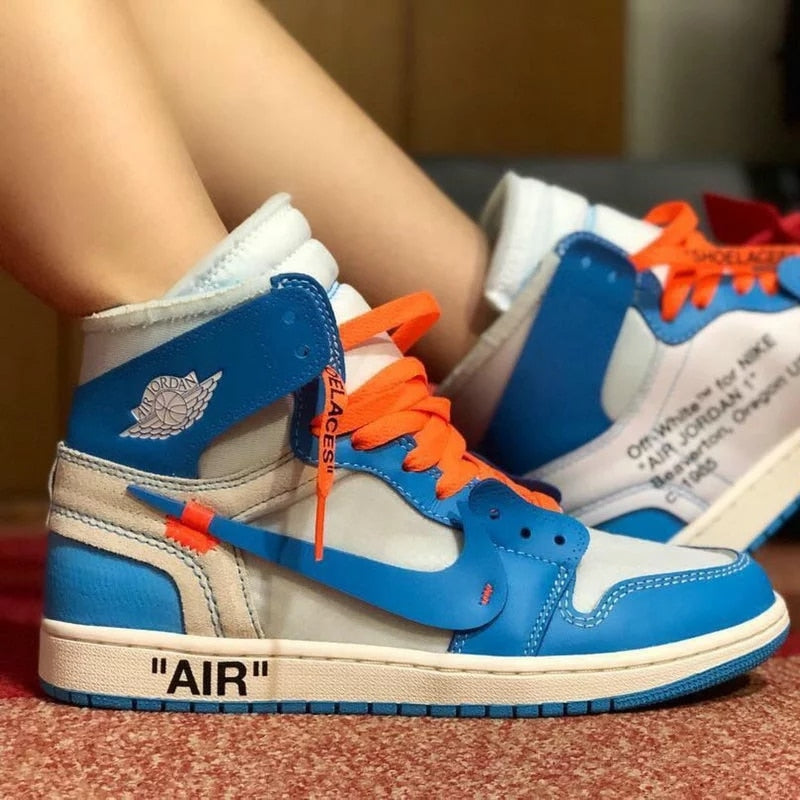 2021 Off-White AJ 1 AJ1 Basketball Shoes Retro High OG The Ten Chicago UNC White AQ0818-148 Men Women Sneakers Shoe - Virtual Blue Store