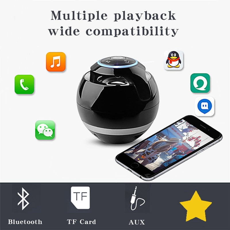 Mini Portable Bluetooth Speaker Super Bass Wireless Speaker Stereo Handsfree LED Light Surround Sound - Virtual Blue Store