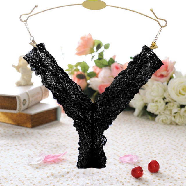 Sexy Lace Floral Thong Ladies Panties Embroidered Mesh Yarn Perspective Young Women Girls Underwear Hot T Pants G-String Thongs - Virtual Blue Store