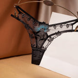 Sexy Lace Floral Thong Ladies Panties Embroidered Mesh Yarn Perspective Young Women Girls Underwear Hot T Pants G-String Thongs - Virtual Blue Store