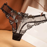 Sexy Lace Floral Thong Ladies Panties Embroidered Mesh Yarn Perspective Young Women Girls Underwear Hot T Pants G-String Thongs - Virtual Blue Store