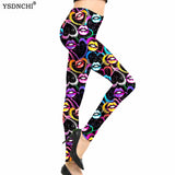 YSDNCHI Fitness Printing Leggings Workout Sports Running Sexy Pants Stretch Push Up Gym Wear Elastic Gym High Elastic Legins - Virtual Blue Store