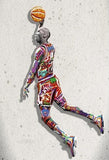 Sport Air Abstract Art Painting Michael Jordan Poster Fly Dunk Basketball Wall Pictures for Living Room Decoration Bedroom - Virtual Blue Store