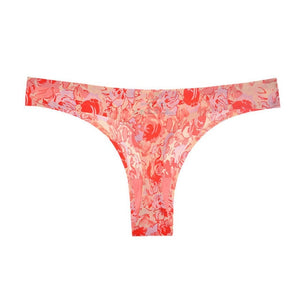 Women's Underwear Sexy Thong Soft Breathable Ice Silk Leopard Panties Women Seamless T-Back Low-Rise Lingerie G-String - Virtual Blue Store