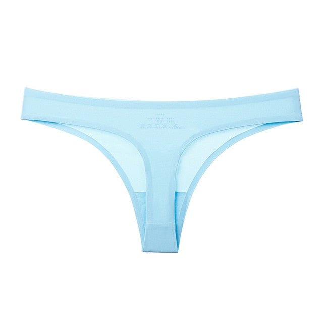 Women's Underwear Sexy Thong Soft Breathable Ice Silk Leopard Panties Women Seamless T-Back Low-Rise Lingerie G-String - Virtual Blue Store