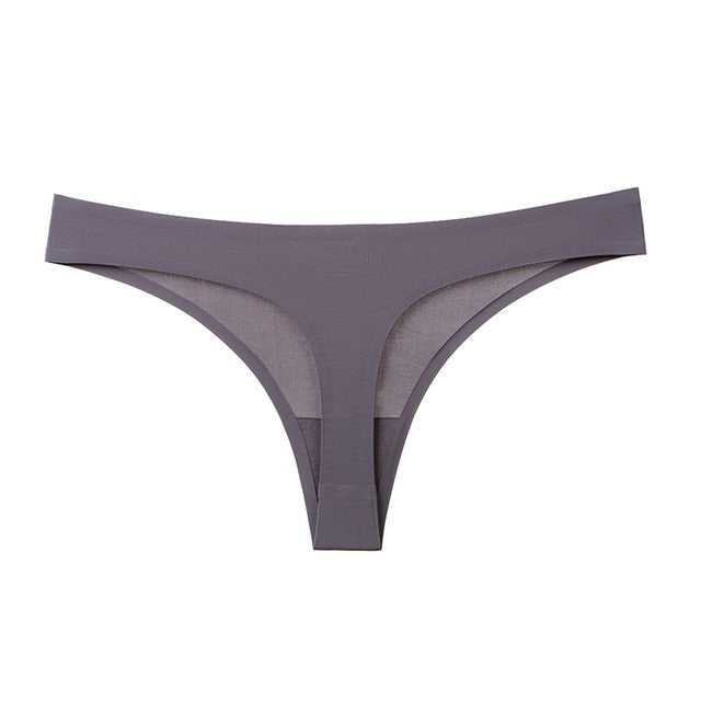 Women's Underwear Sexy Thong Soft Breathable Ice Silk Leopard Panties Women Seamless T-Back Low-Rise Lingerie G-String - Virtual Blue Store
