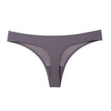 Women's Underwear Sexy Thong Soft Breathable Ice Silk Leopard Panties Women Seamless T-Back Low-Rise Lingerie G-String - Virtual Blue Store
