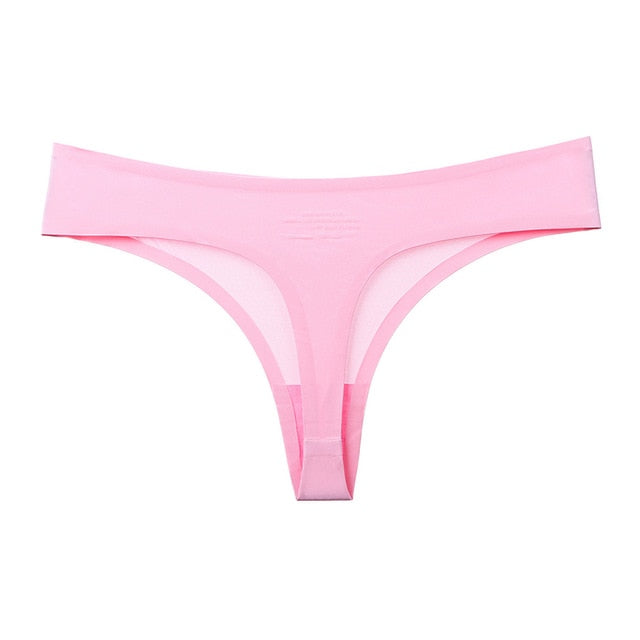 Women's Underwear Sexy Thong Soft Breathable Ice Silk Leopard Panties Women Seamless T-Back Low-Rise Lingerie G-String - Virtual Blue Store