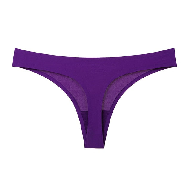 Women's Underwear Sexy Thong Soft Breathable Ice Silk Leopard Panties Women Seamless T-Back Low-Rise Lingerie G-String - Virtual Blue Store