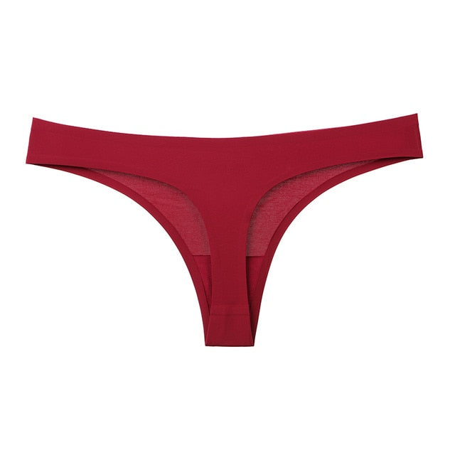 Women's Underwear Sexy Thong Soft Breathable Ice Silk Leopard Panties Women Seamless T-Back Low-Rise Lingerie G-String - Virtual Blue Store