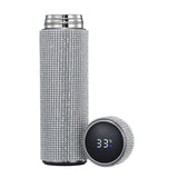 Creative Diamond Thermos Bottle Water Bottle Stainless Steel Smart Temperature Display Vacuum Flask Mug Gift for Men Women - Virtual Blue Store
