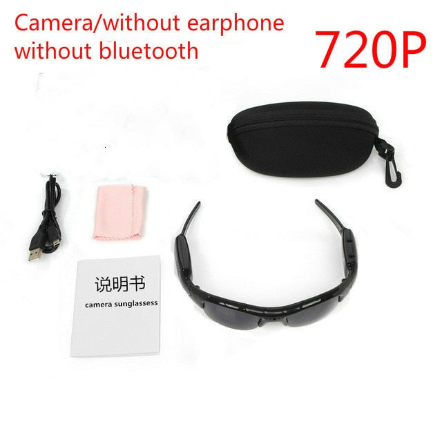 Mini Sunglasses Camera with Bluetooth Headset Sports Video Recorder Polarized Lens Sun Glass 1080P Camcorder for Running Cycling - Virtual Blue Store