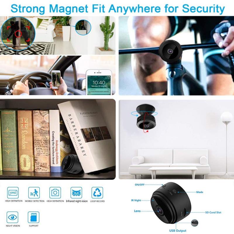 Wireless Security Remote Control Monitoring Night Vision Baby Motion Detection Camera 1080p HD Mini IP WiFi Camera - Virtual Blue Store