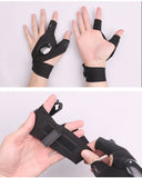 Fingerless Glove LED Flashlight Torch Outdoor Tool Fishing Camping Hiking Survival Rescue Multi Light Tool Left/Right Hand - Virtual Blue Store