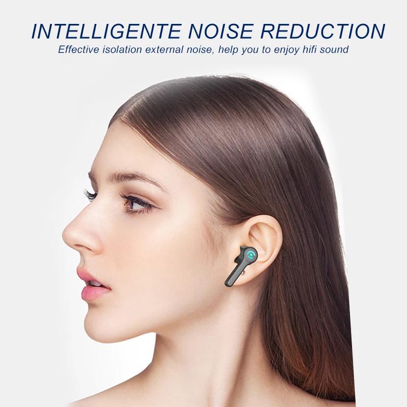 56 HOURS LONG Battery ES1 Wireless Bluetooth Earphones 5.1 Headsets Gaming Headphones with Microphonefor All ISO Android Phone - Virtual Blue Store