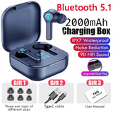 56 HOURS LONG Battery ES1 Wireless Bluetooth Earphones 5.1 Headsets Gaming Headphones with Microphonefor All ISO Android Phone - Virtual Blue Store
