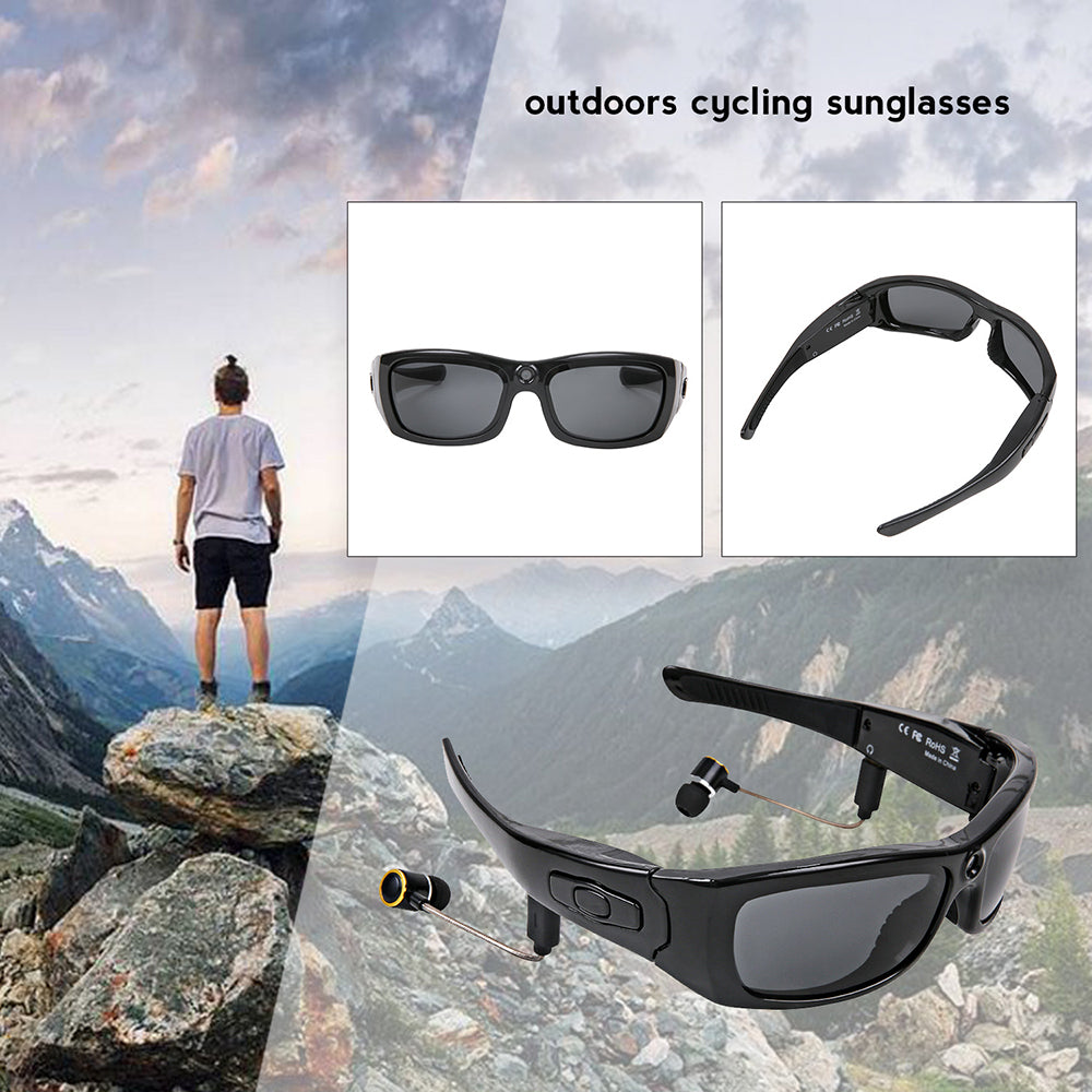 Mini Sunglasses Camera with Bluetooth Headset Sports Video Recorder Polarized Lens Sun Glass 1080P Camcorder for Running Cycling - Virtual Blue Store